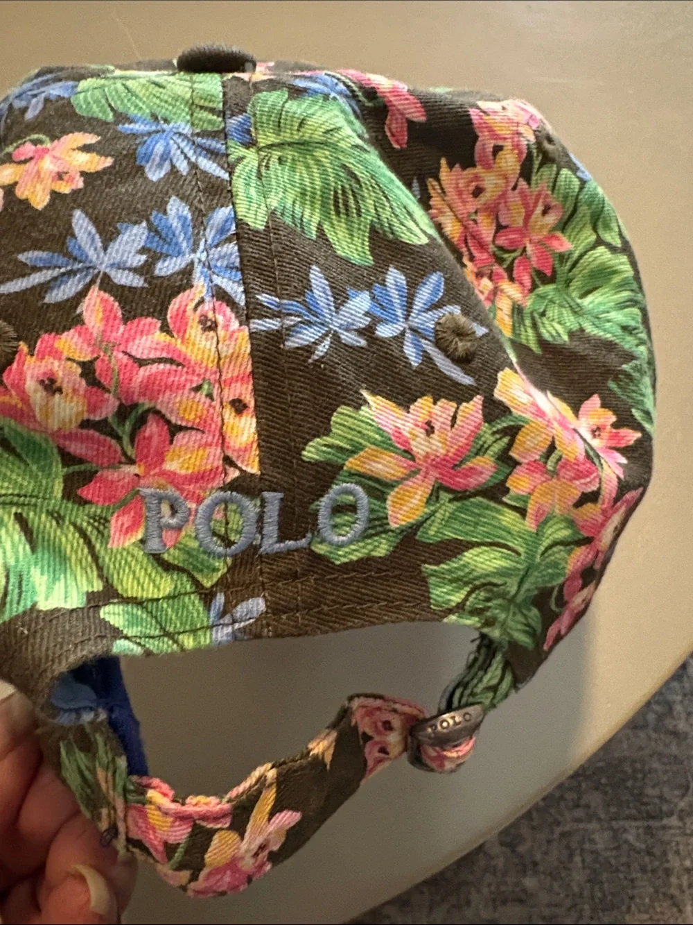 Polo by Ralph Lauren Floral Cap - Black with Pink & Green